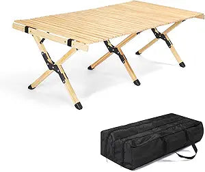 VINGLI 4ft Portable Picnic Table - Folding Wooden Camping Table