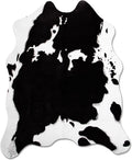 Faux Cowhide Rug Cute Cow Print Area Rug 59in x 47.2in - Western