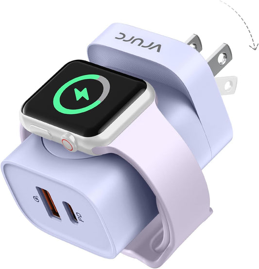 VRURC Charger for Apple Watch and iPhone - Fast Charging Block