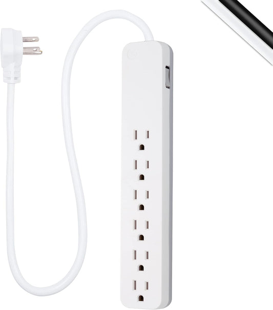 GE Pro Surge Protector: 6 Outlets, 620 Joules, Flat Plug