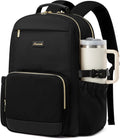 Laptop Backpack for Women with Pouch Pocket and Water Bottle Holder