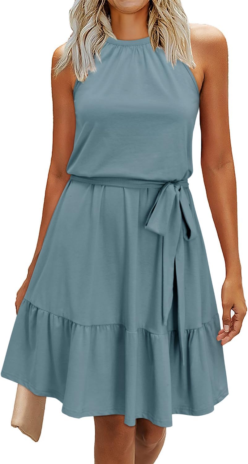 Newshows Womens Summer Dress Halter Wedding Guest Casual Beach