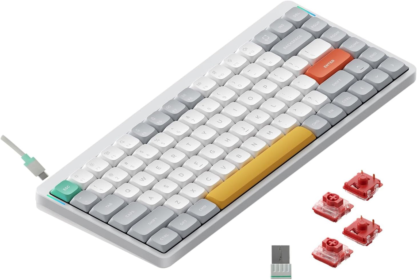 Nuphy Air75 V2 Wireless Mechanical Keyboard - Gateron Cowberry Switch