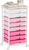 Rolling Cart with Drawers Pink Cart with 8 Drawers - Compact Craft