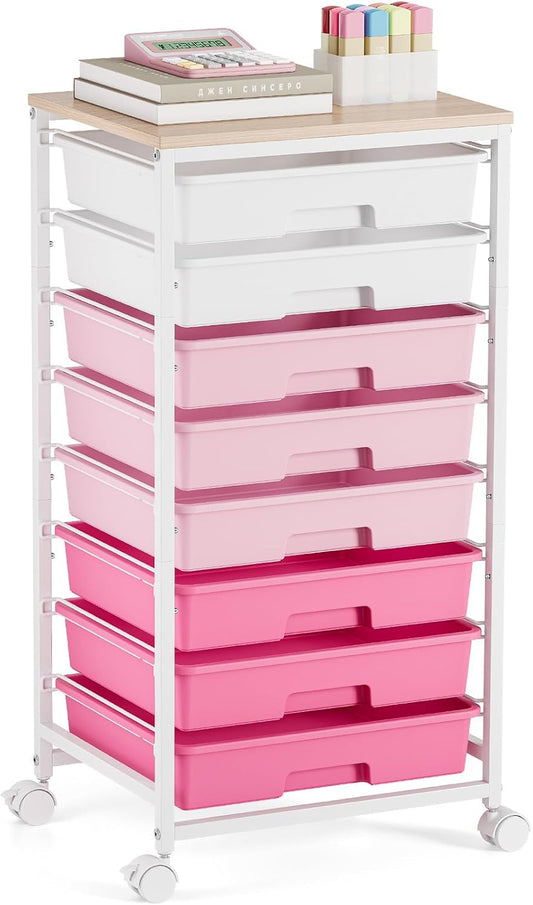 Rolling Cart with Drawers for Craft Storage and Organization