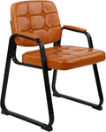 CLATINA Office Guest Chairs Orange Leather Reception Chair