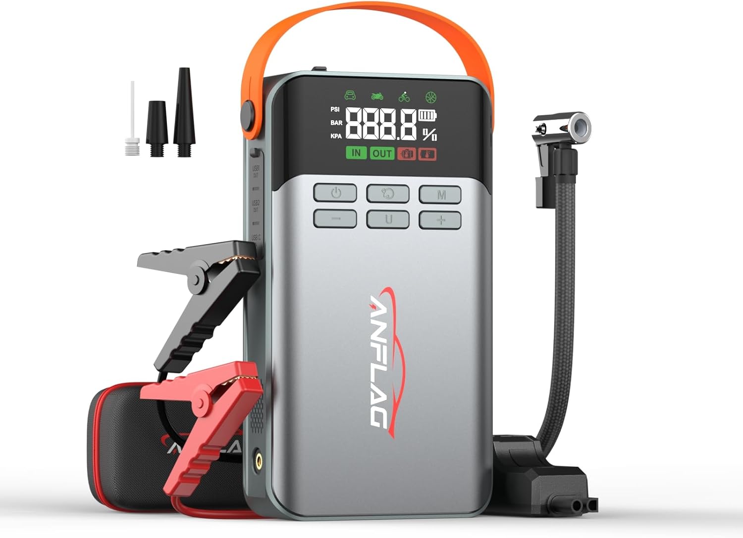 5000A Jump Starter with Air Compressor - All-in-One Power Solution!