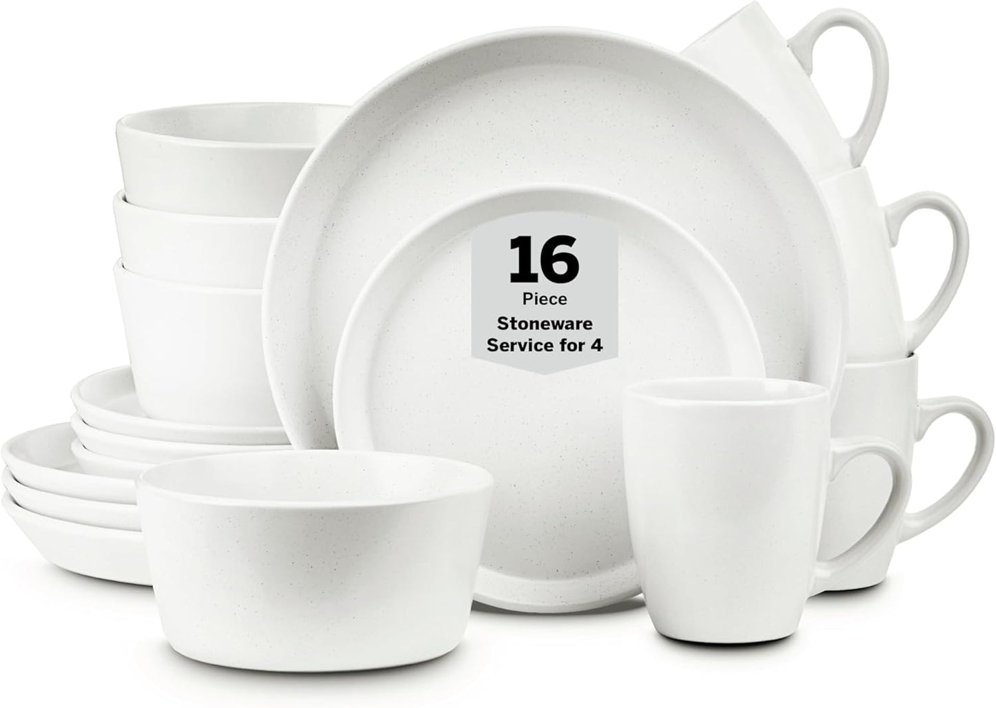 Stone Lain Albie Stoneware 16 Piece Dinnerware Set for 4