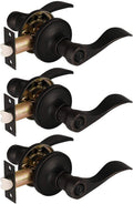 3 Pack Privacy Bathroom Door Lock Lever Keyless Oil Rubbed Bronze
