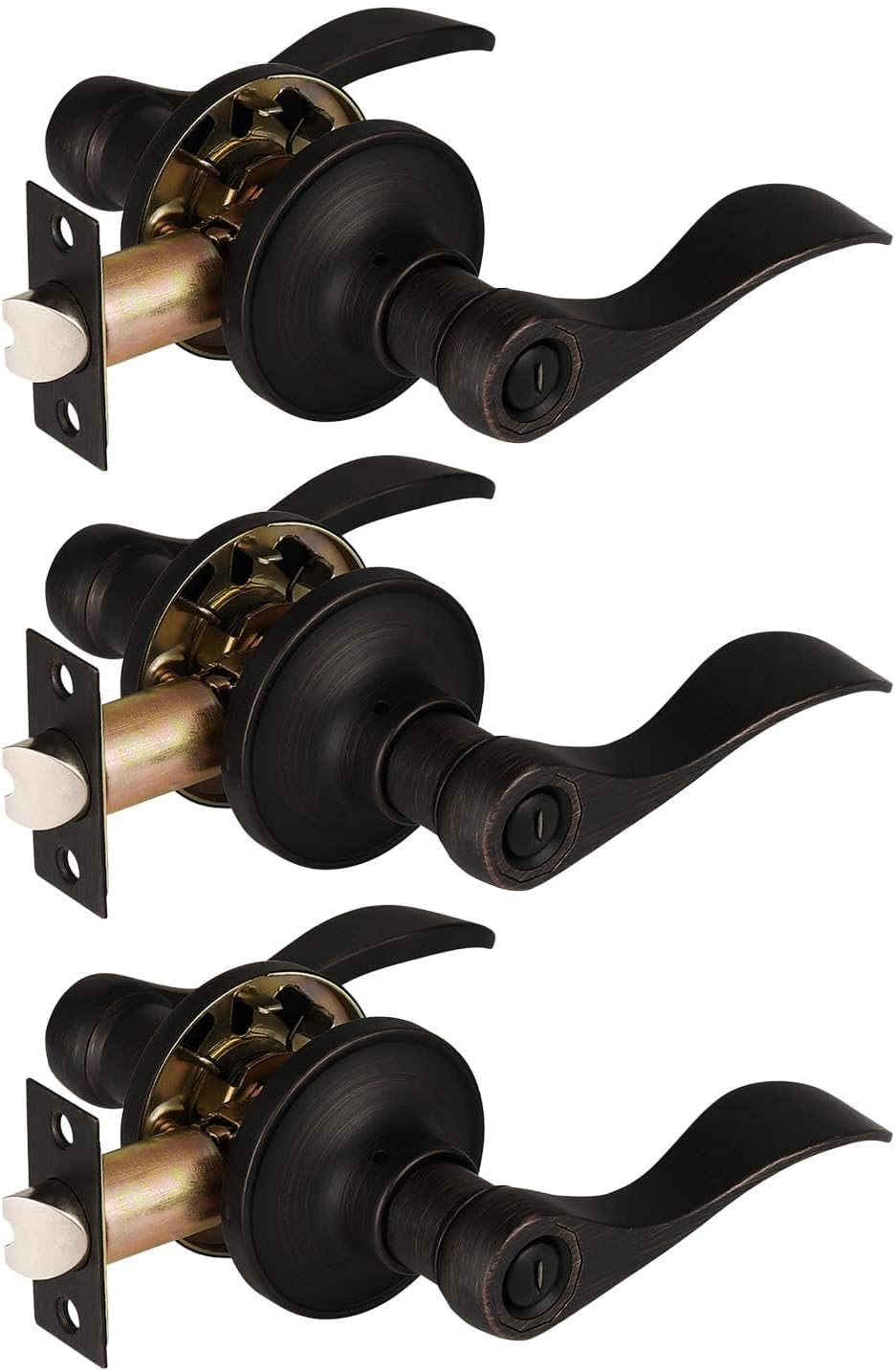 3 Pack Privacy Bathroom Door Lock Set for Keyless Convenience