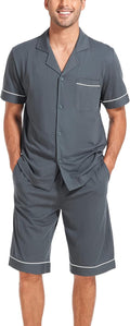 COLORFULLEAF Men's 100% Cotton Short Sleeve Pajama Set - Soft