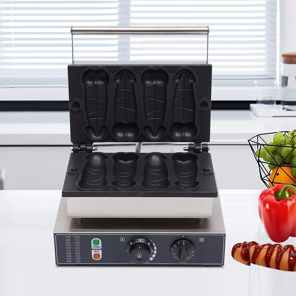 Hot Dog Shaped Waffle Maker - Commercial Grade