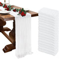 White Cheesecloth Table Runner 21 x 120 in 16 Pack - Romantic Sheer