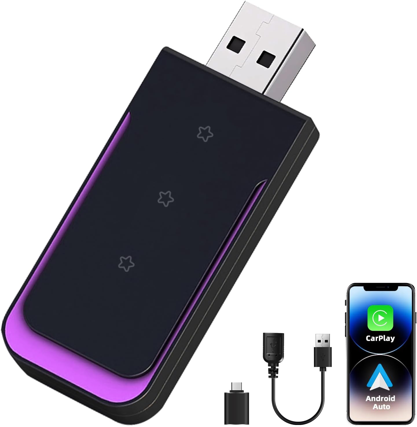 Wireless CarPlay Adapter, Low Latency, Plug & Play - NFOIEIS