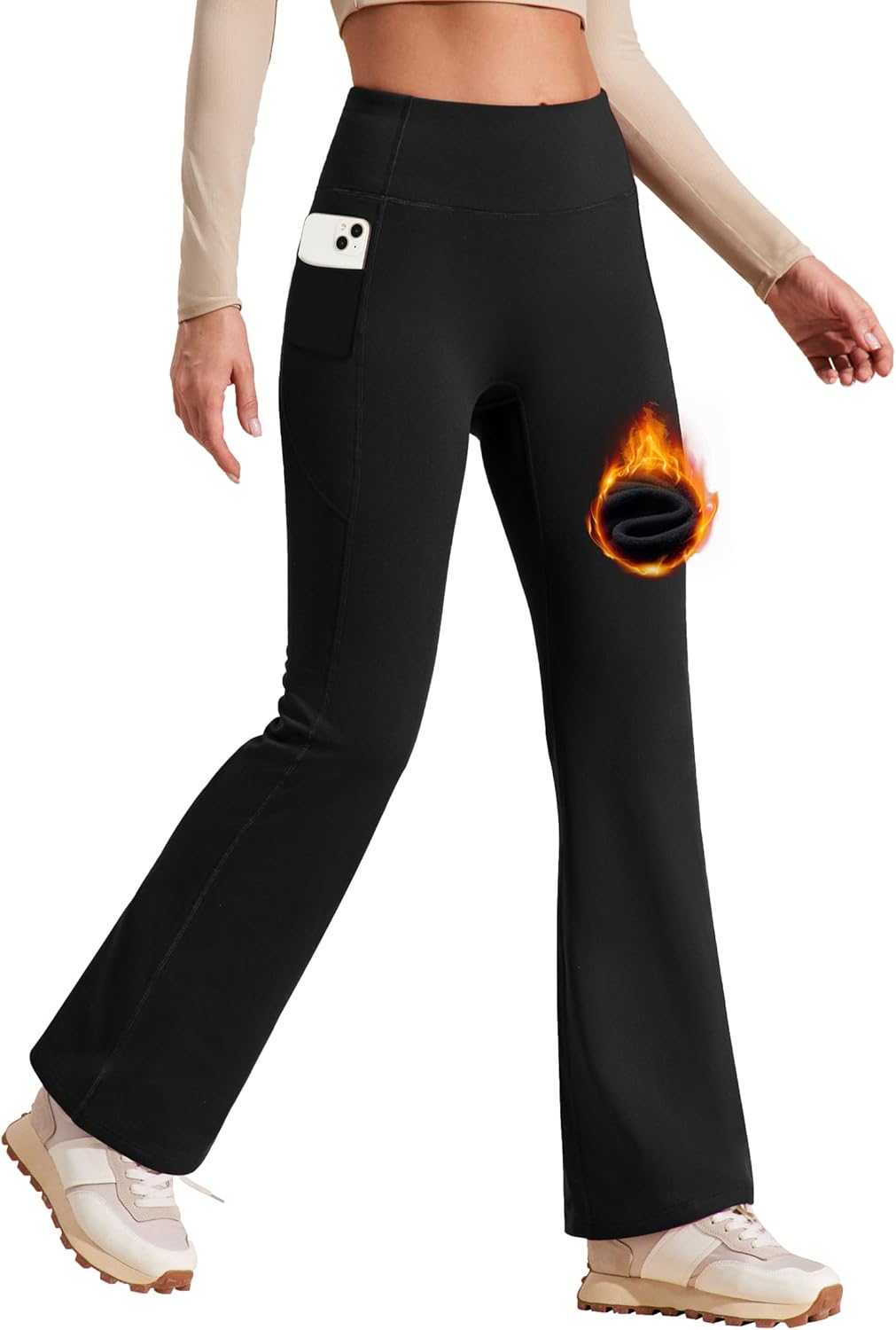 Heathyoga Thermal Flare Leggings - Warm & Stylish!