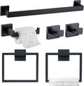 TQKAG 6-Piece Bathroom Towel Bar Set in Matte Black