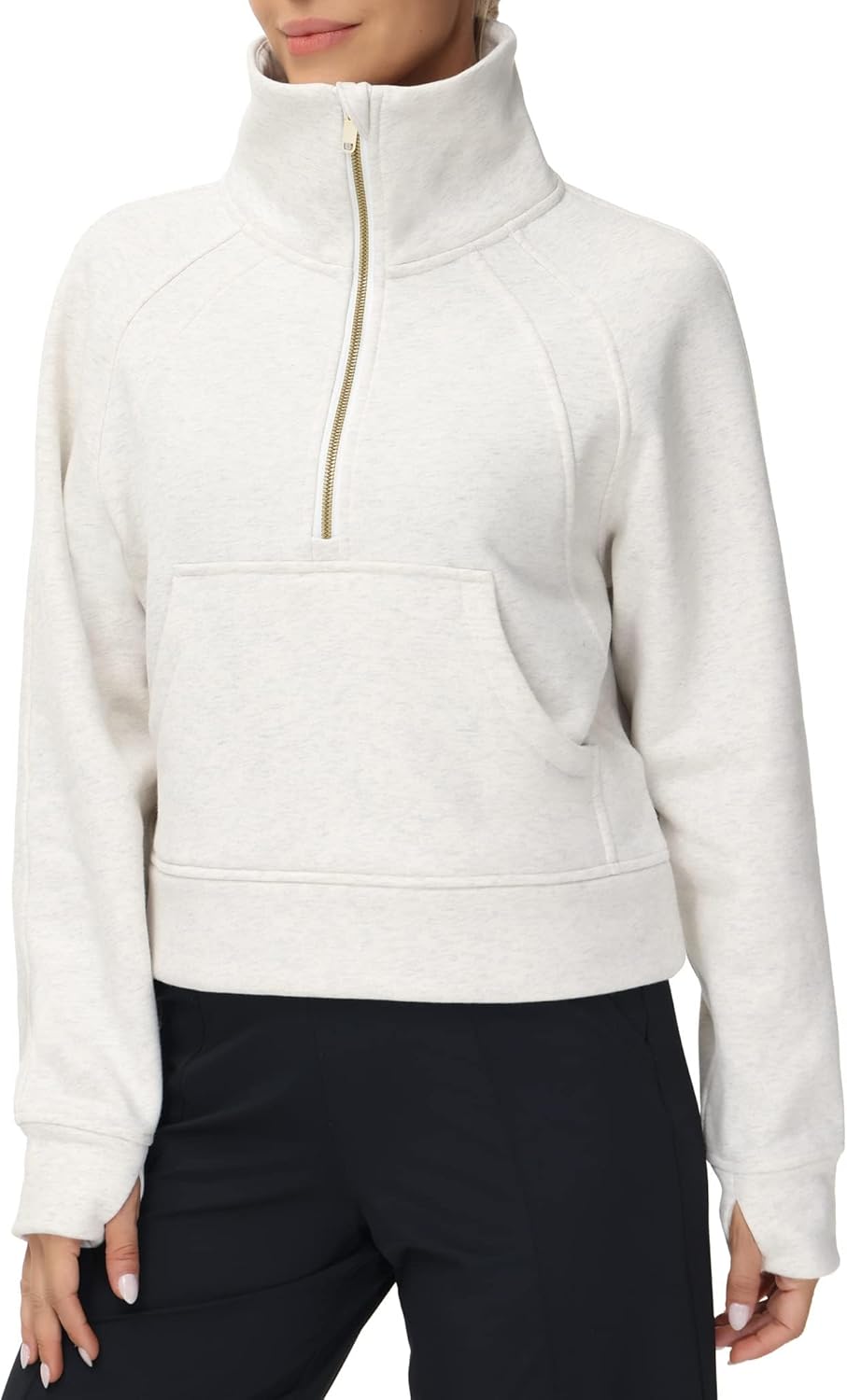 Cozy Crop Fleece Sweatshirt - THE GYM PEOPLE