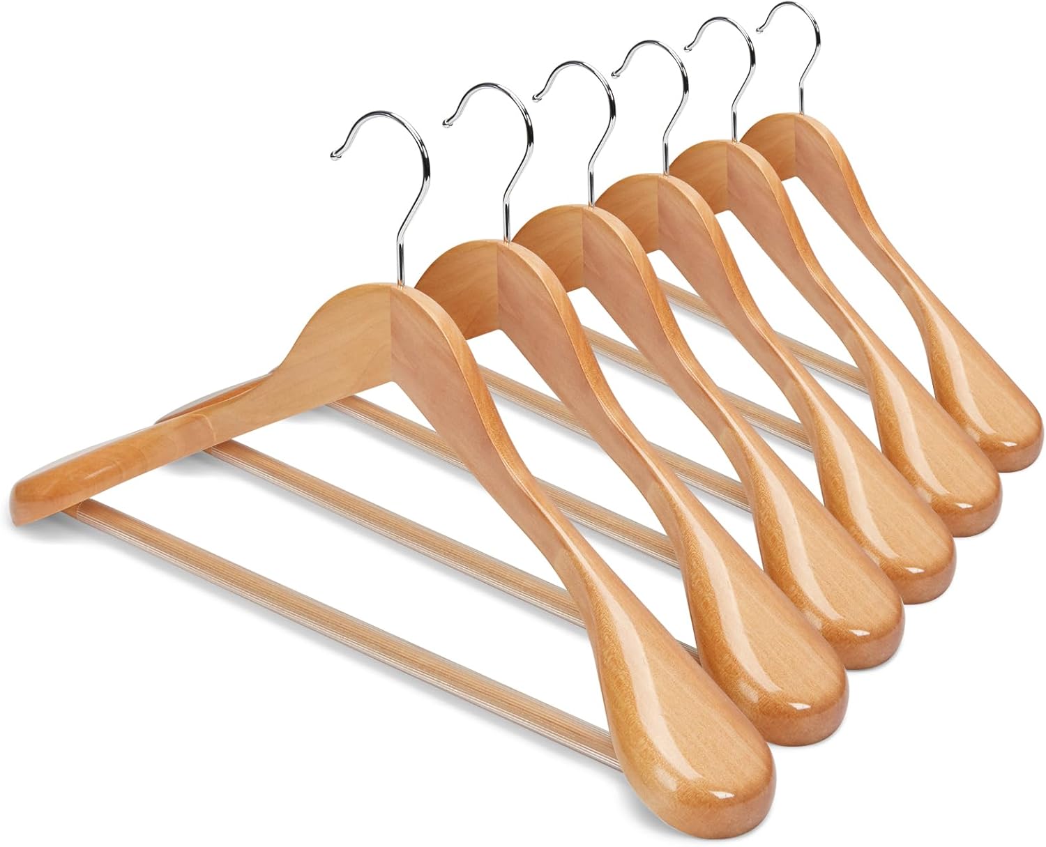 HOUSE DAY Wide Shoulder Wooden Hangers for Heavy Clothes