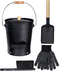 2.5 Gallon Ash Bucket with Lid and Tools - Compact Fireplace Set