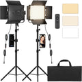Photography Video Lighting Kit - Bi-Color LED Panel with Stand