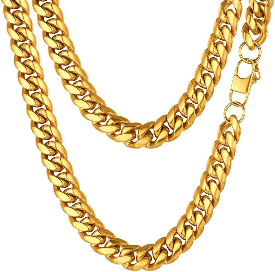 PROSTEEL 316L Stainless Steel Figaro Cuban Chain Necklace for Men