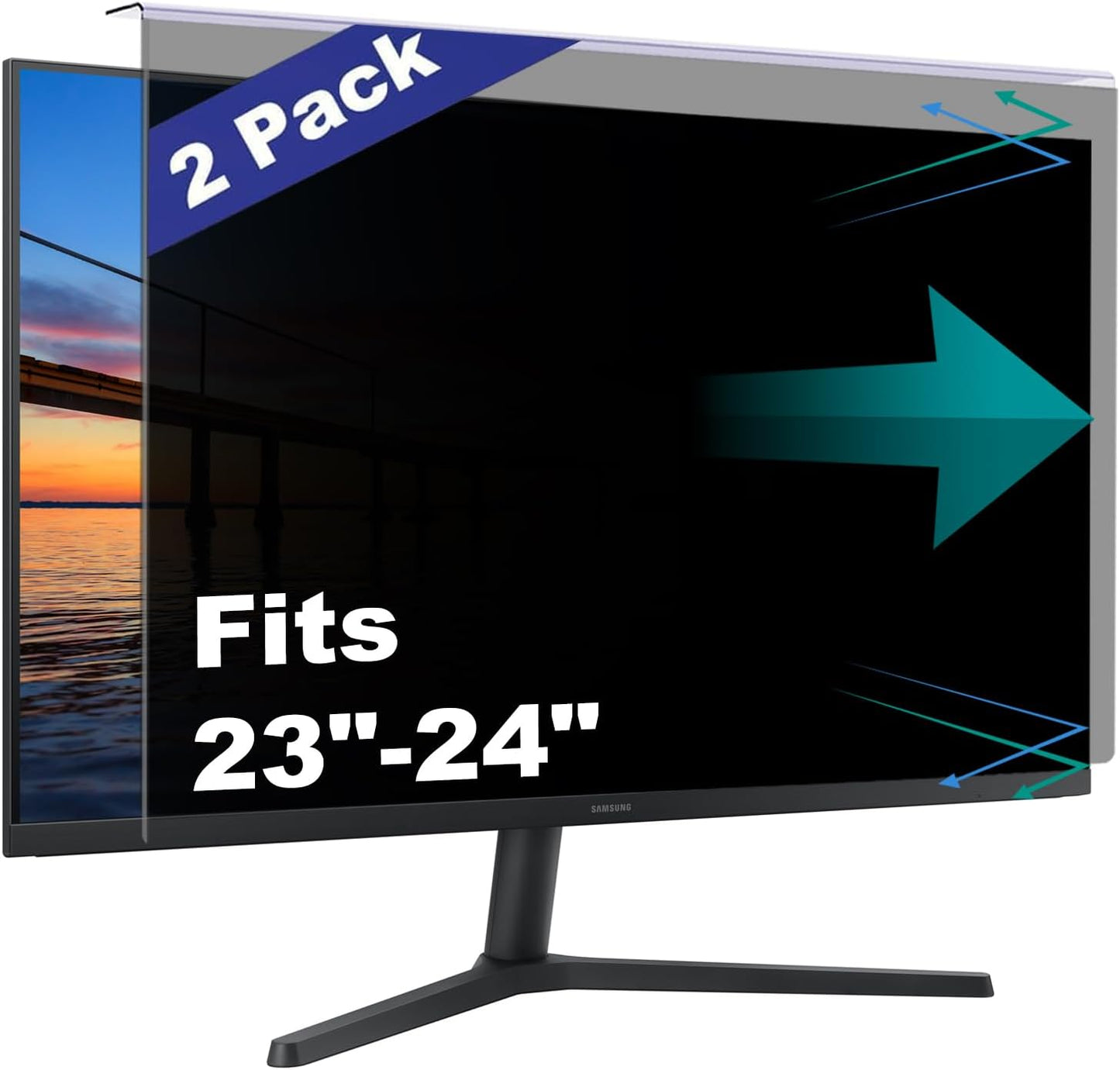 2 Pack Computer Privacy Screen Shield for 23.6 to 24 Inch Monitors