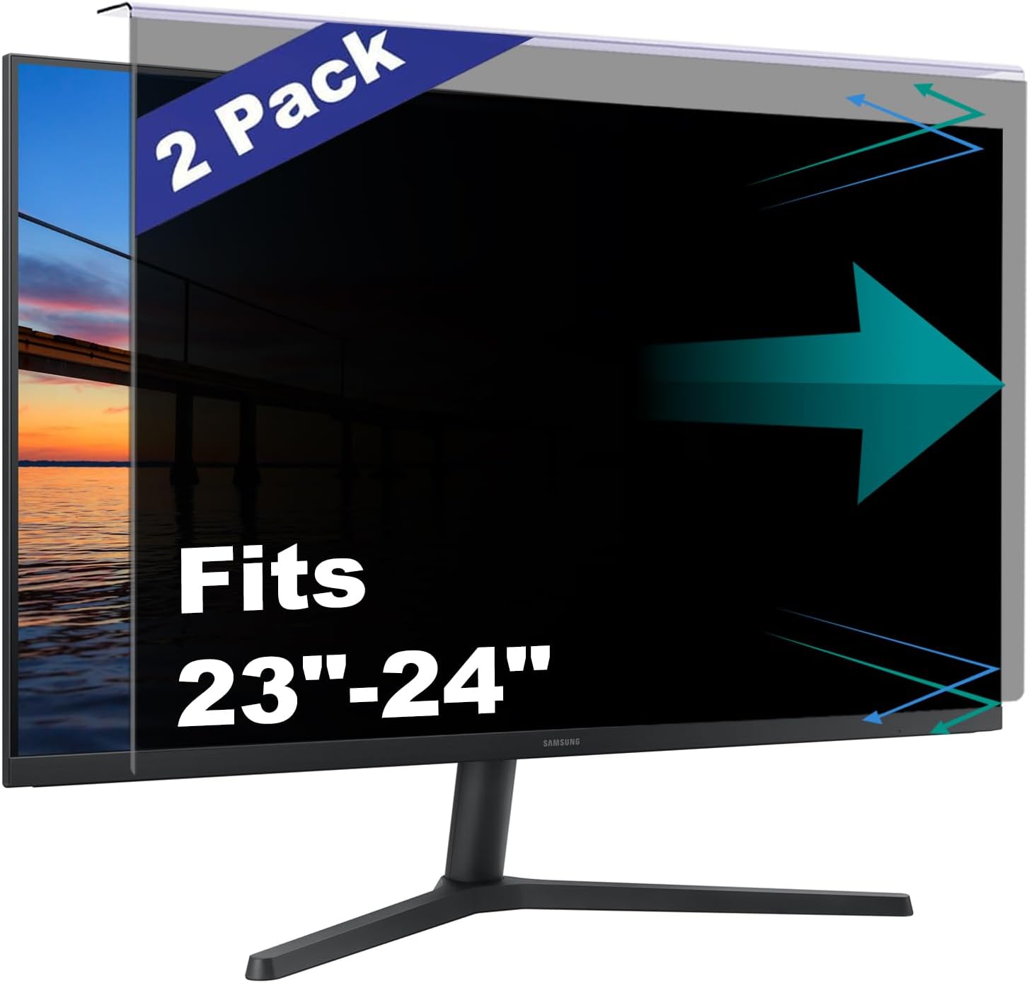 2 Pack Computer Privacy Screen Shield for 23.6 to 24 Inch Monitors