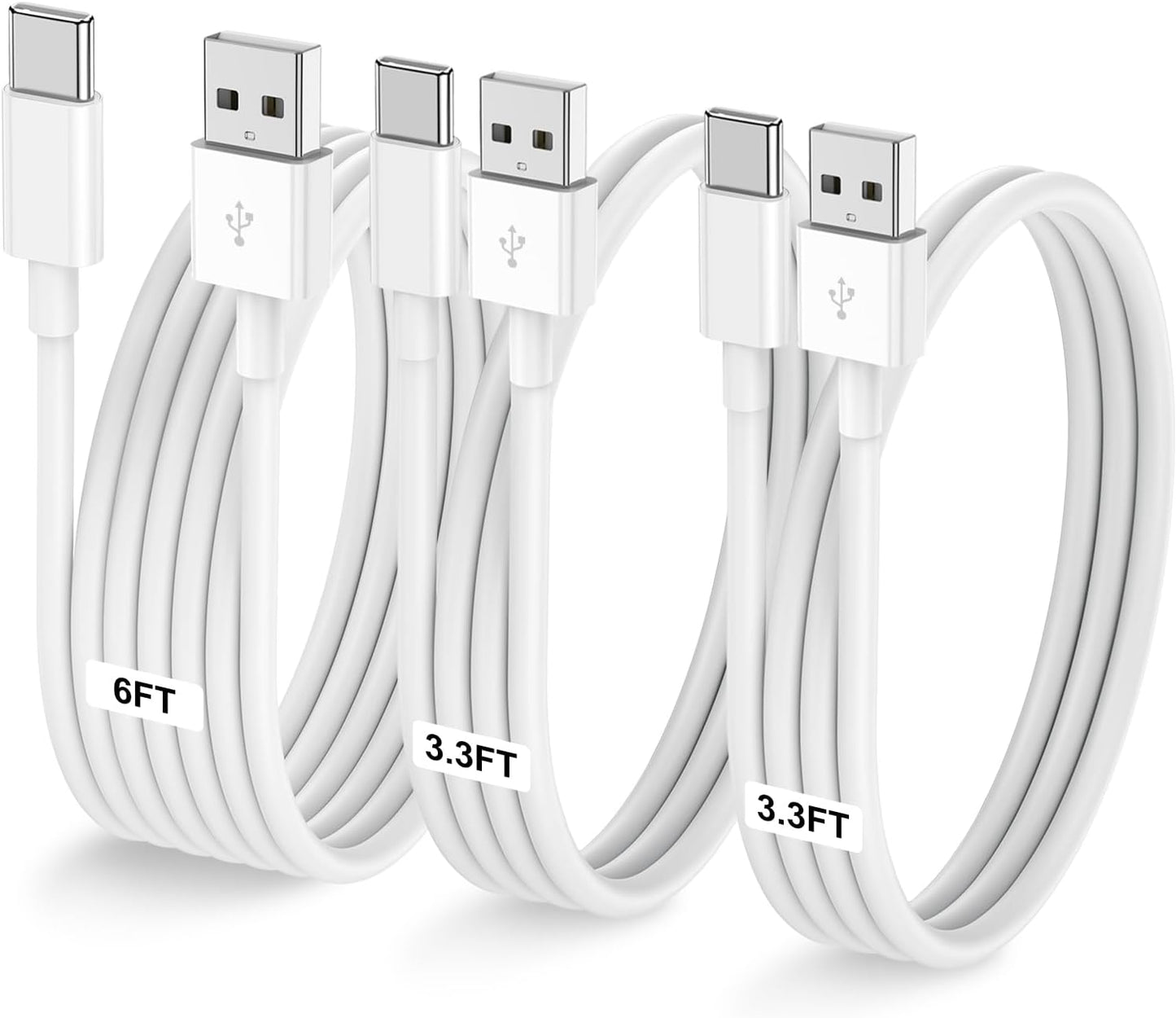 Fast Charge 3-Pack Carplay Cable Set for iPhone & More