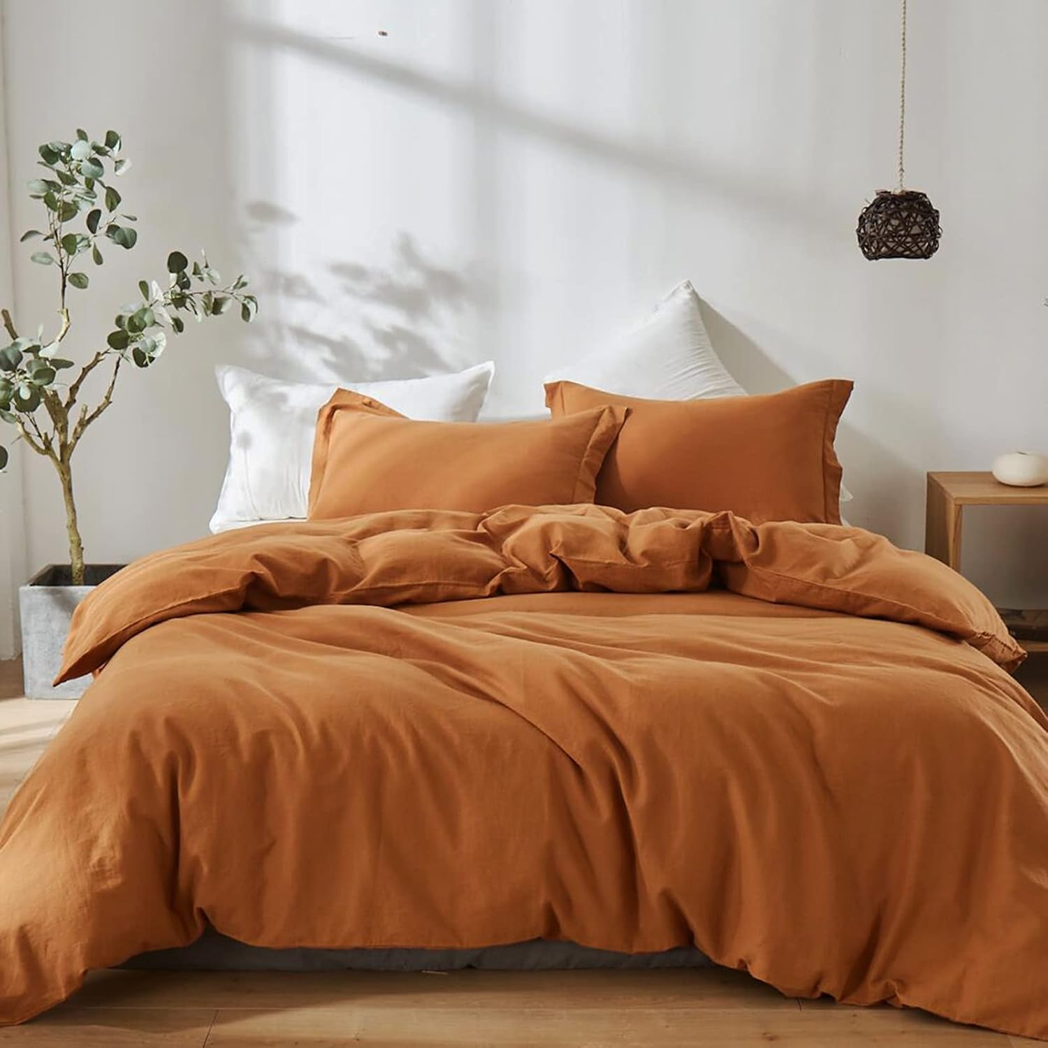 Simple&Opulence French Linen Duvet Cover Set for Queen Beds