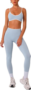 Womens 2 Piece Seamless Workout Set - Sculpting Scrunch Butt Fit Top