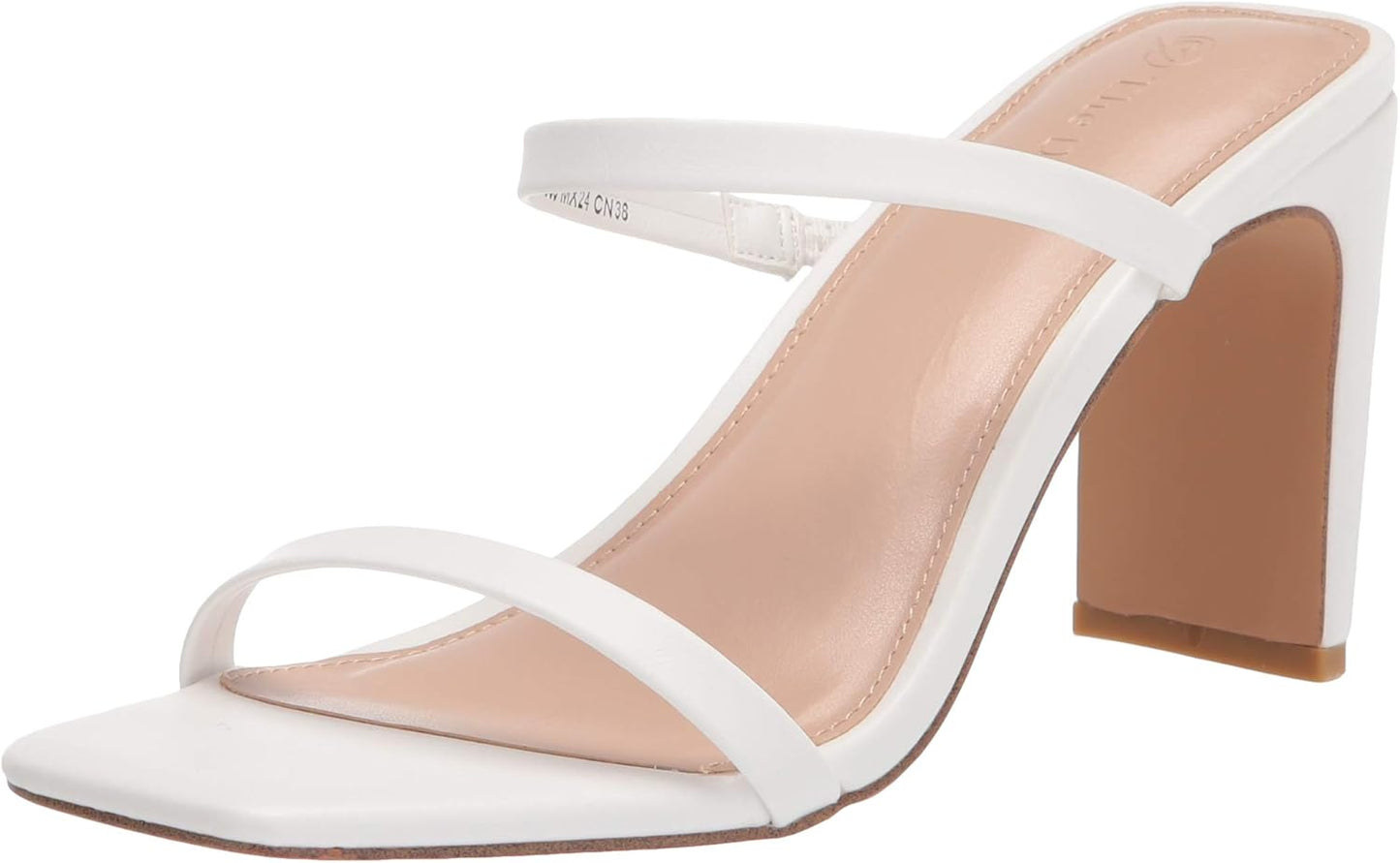 The Drop Women's Avery Square Toe Two Strap High Heeled Sandal