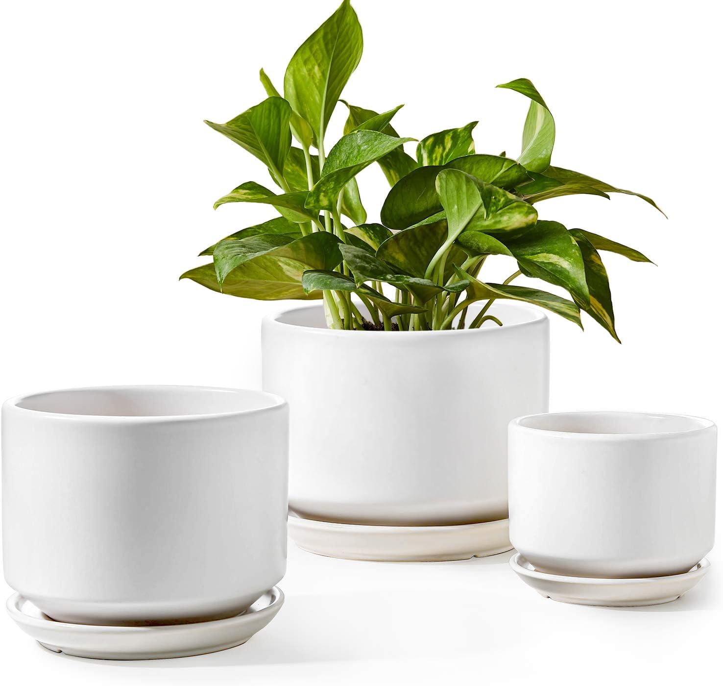 LE TAUCI Plant Pots Indoor Set of 3 for Modern Decor