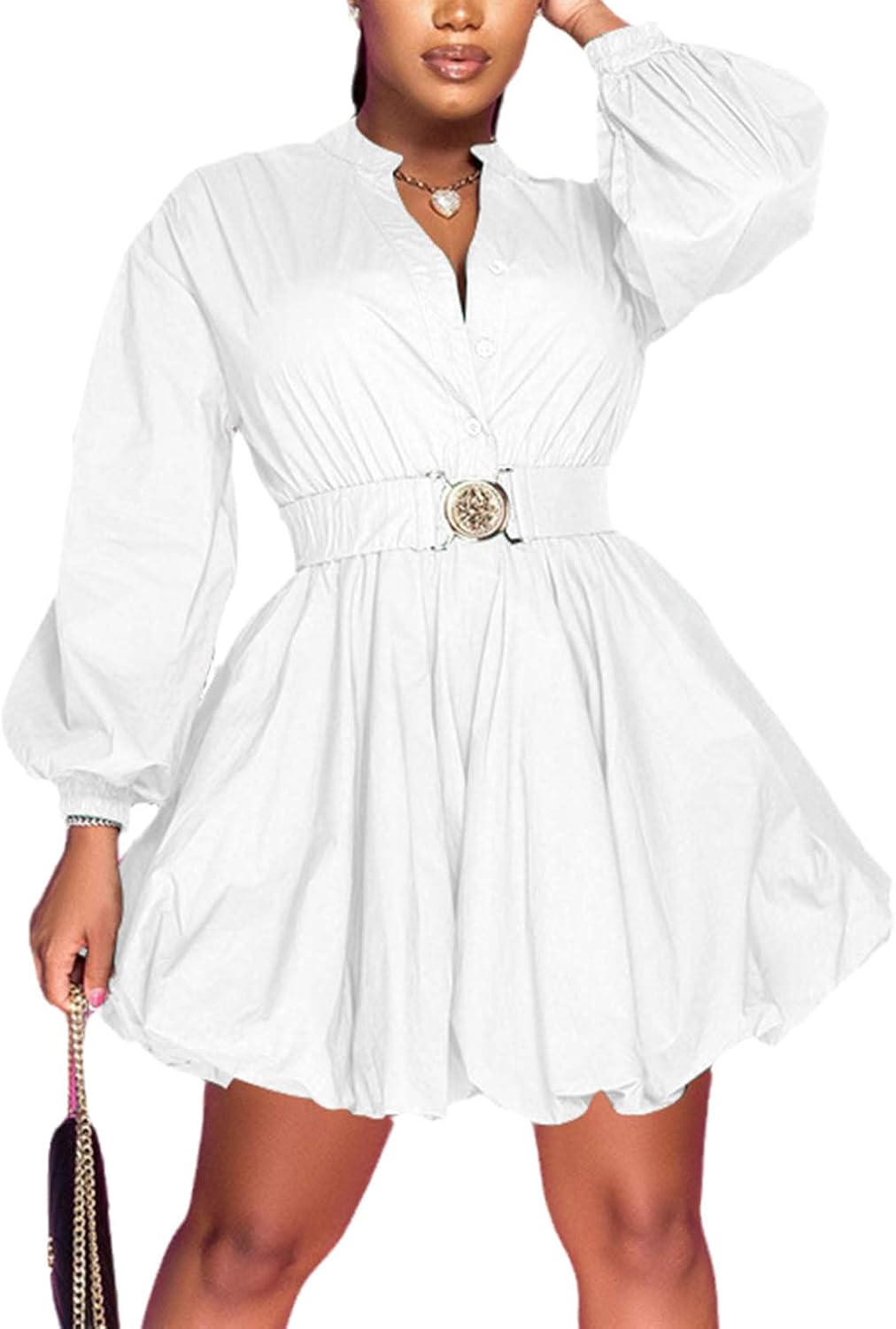 Uni Clau Womens Button Down Shirt Dress for Casual Elegance