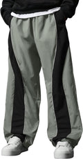 Baggy Cargo Pants for Men with Contrast Piping - Oversized Drawstring