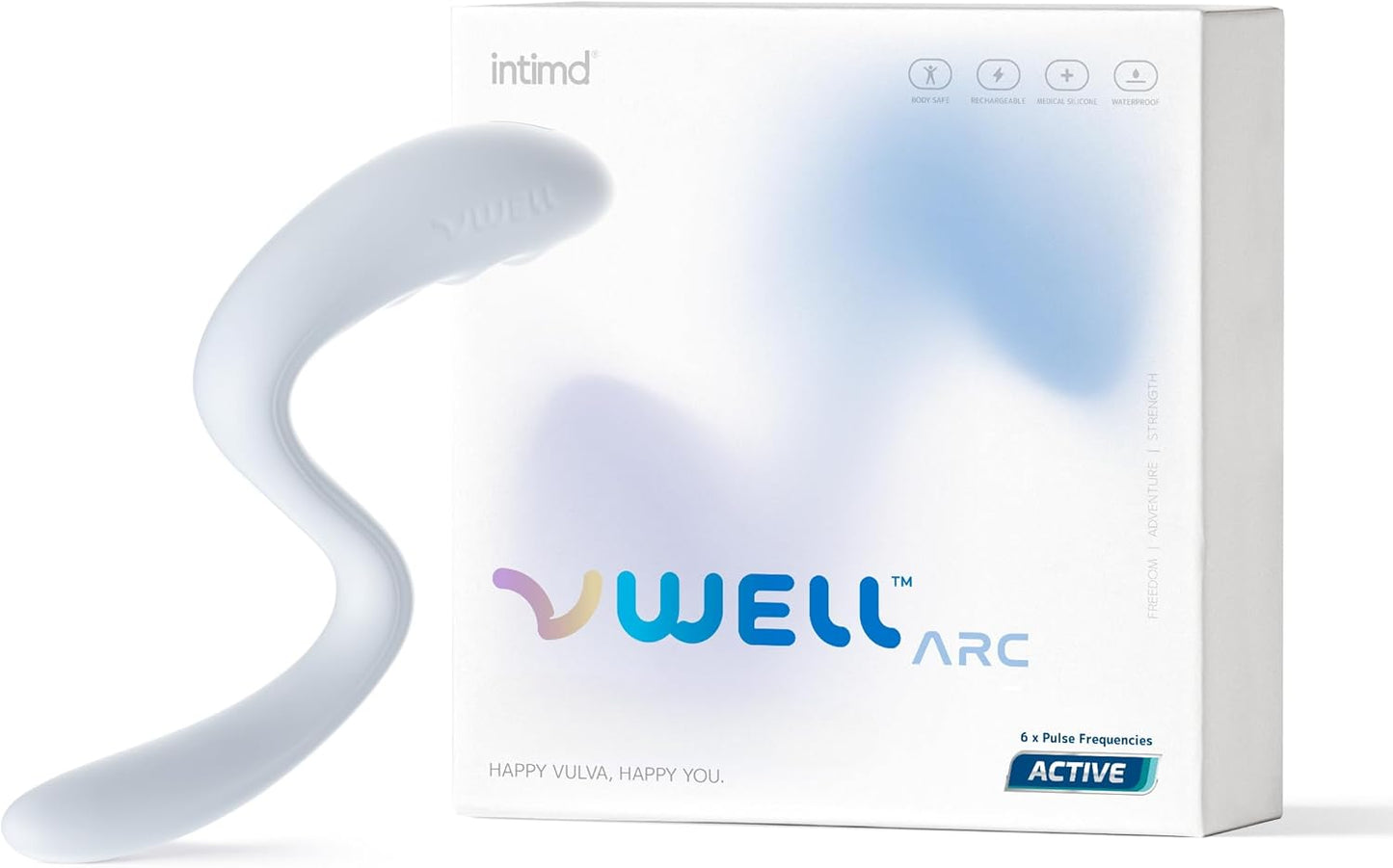 IntiMD VWELL Arc Silicone Vibrating Wand for Self-Care