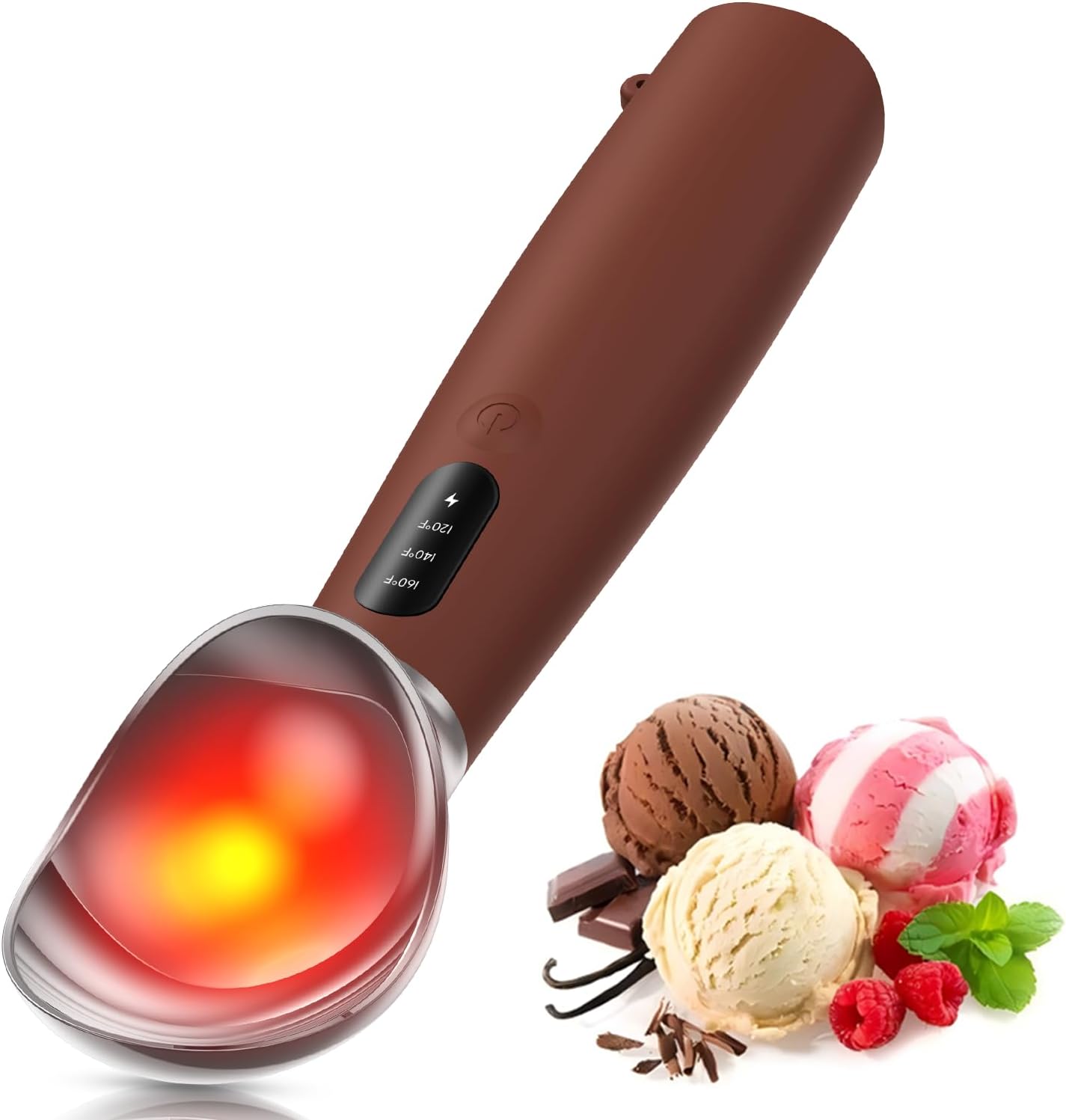 Heated Ice Cream Scooper for Effortless Scooping of Hard Ice Cream