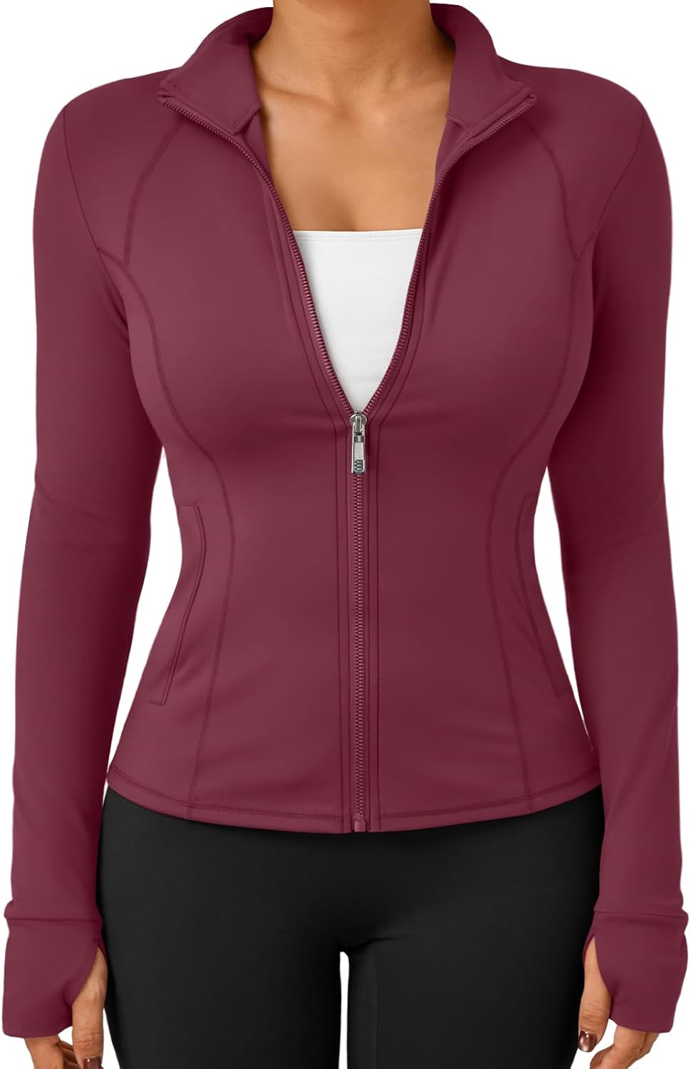Trendy Queen Womens Lightweight Zip Up Jackets for Activewear