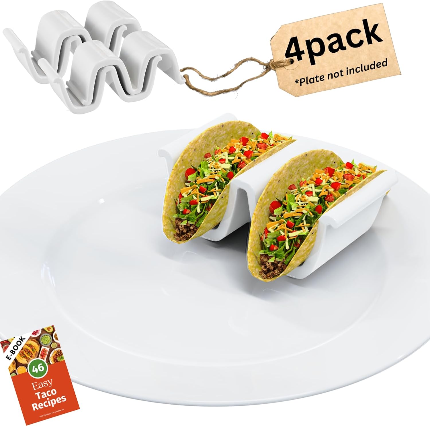 DishSaver Ceramic Taco Holder Set - Keep Tacos Warm!
