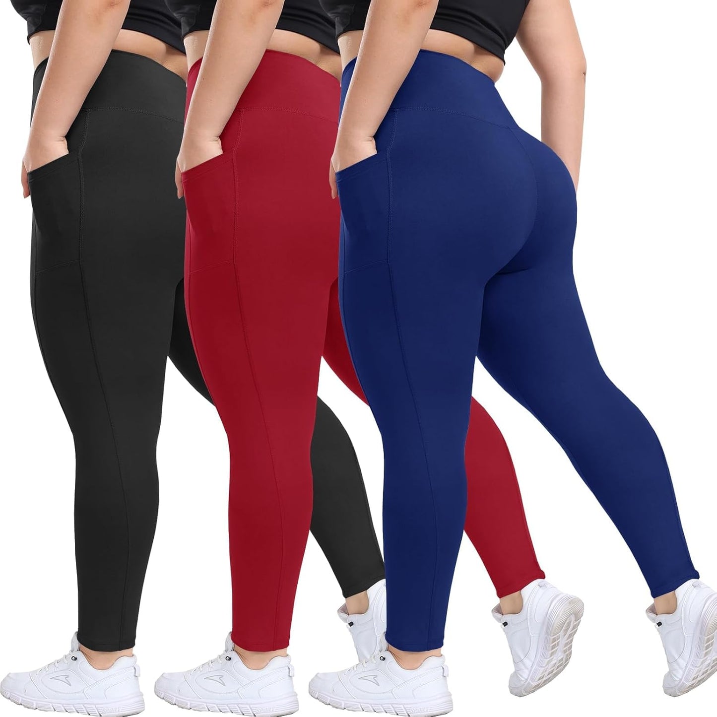 Plus Size Leggings with Pockets for Women - High Waisted Comfort
