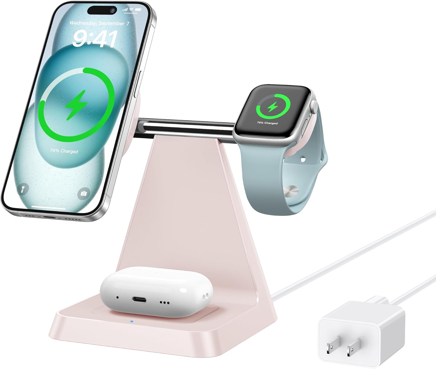 Magnetic Wireless Charger for iPhone - 3 in 1 Charging Station