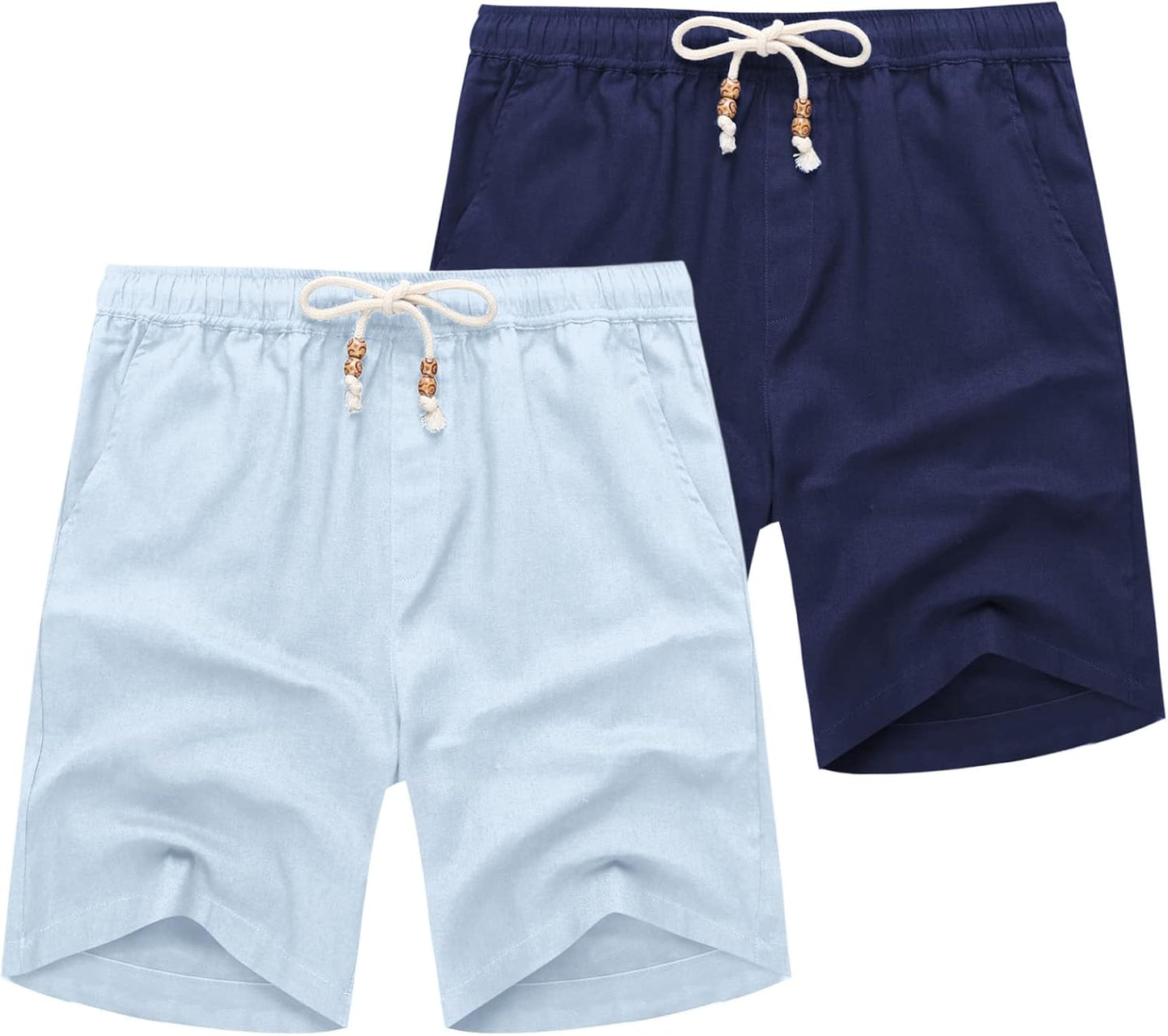 COOFANDY Men's Linen Shorts for Summer Beach and Casual Wear