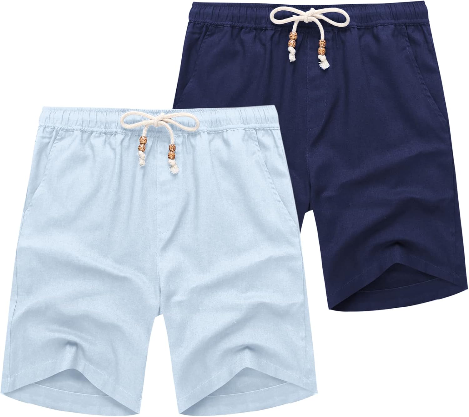 COOFANDY Men's Linen Shorts for Summer Beach and Casual Wear