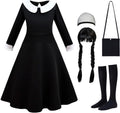 Black Costume Girls with Wig Socks Kids Toddler Black Family Dress