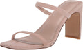 Stylish Two Strap Square Toe Heeled Sandals for Women by The Drop