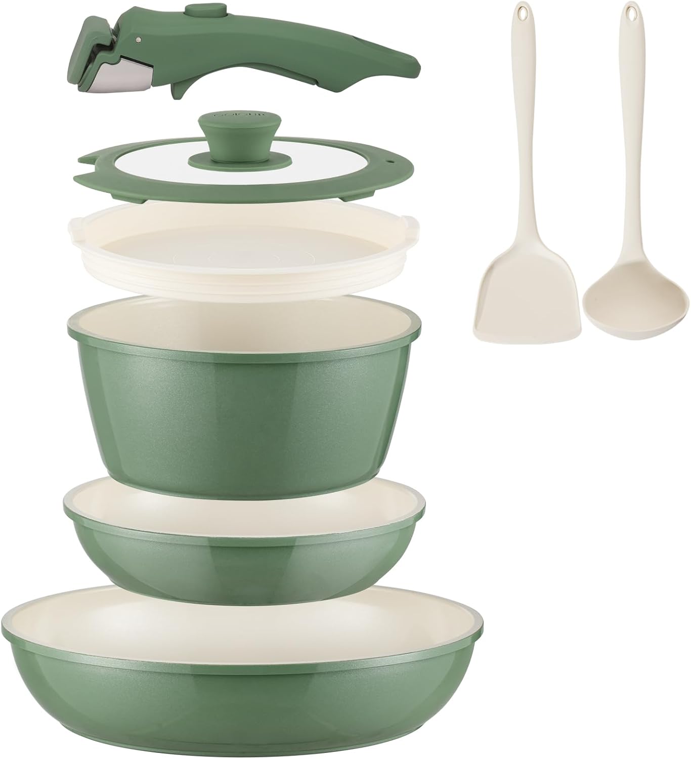 Non Stick Ceramic Cookware Set 8Pcs for Induction Cooking