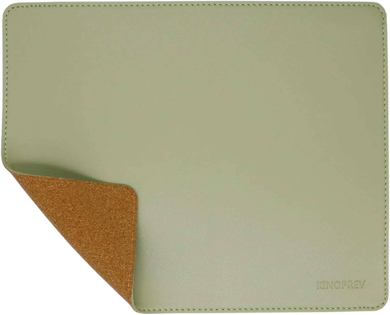 Waterproof Leather Mouse Pad - Non-Slip Stitched Edge, Double-Sided, Gaming for Computers, Laptop, Office & Home (Matcha Green)