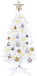 Sunshine White Christmas Tree 3ft with Lights and Ornaments