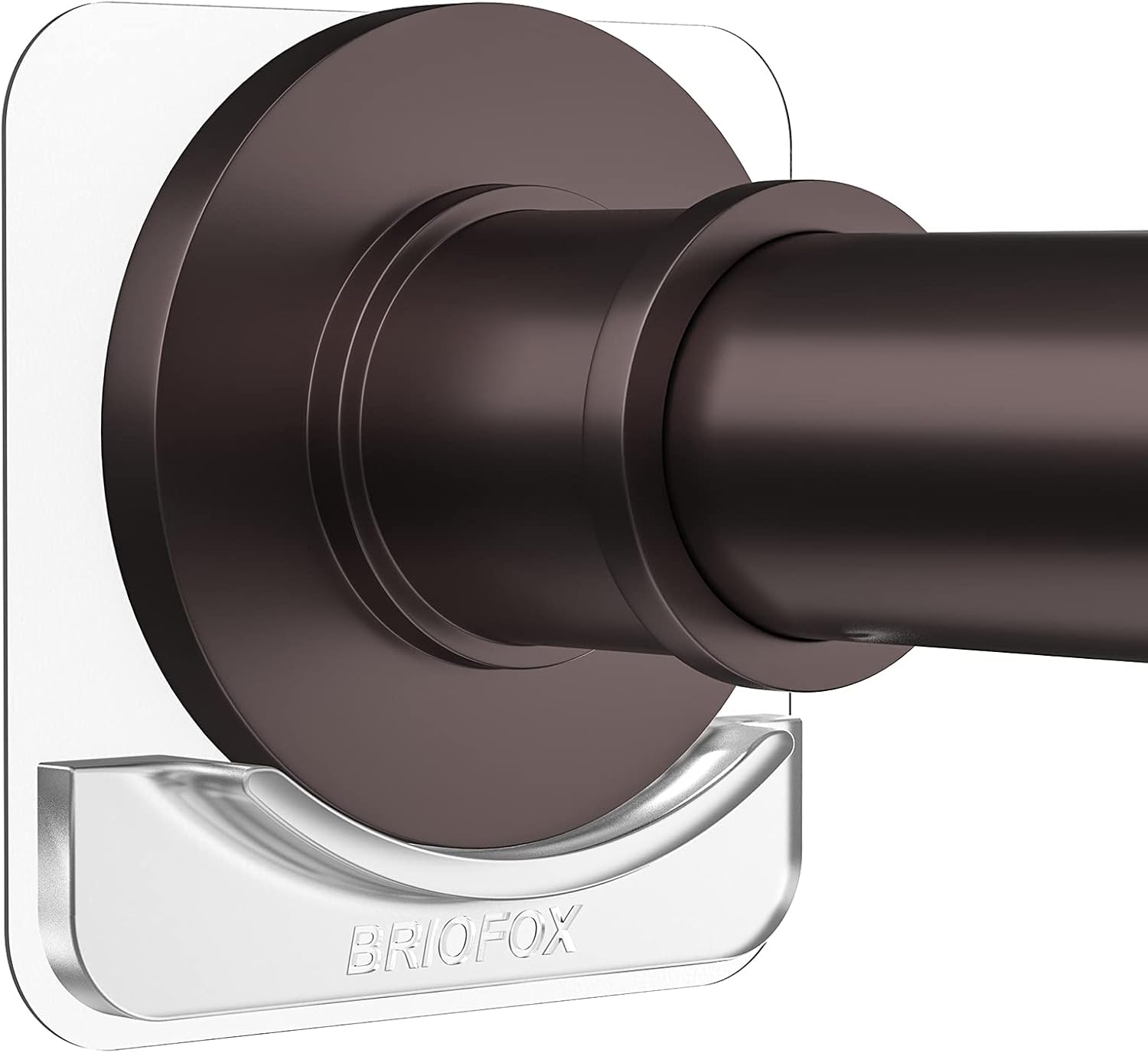 BRIOFOX Adhesive Shower Rod Holder | No Drilling | Transparent Retainer