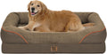 Orthopedic XL Large Dog Bed with Removable Bolster & Waterproof Cover