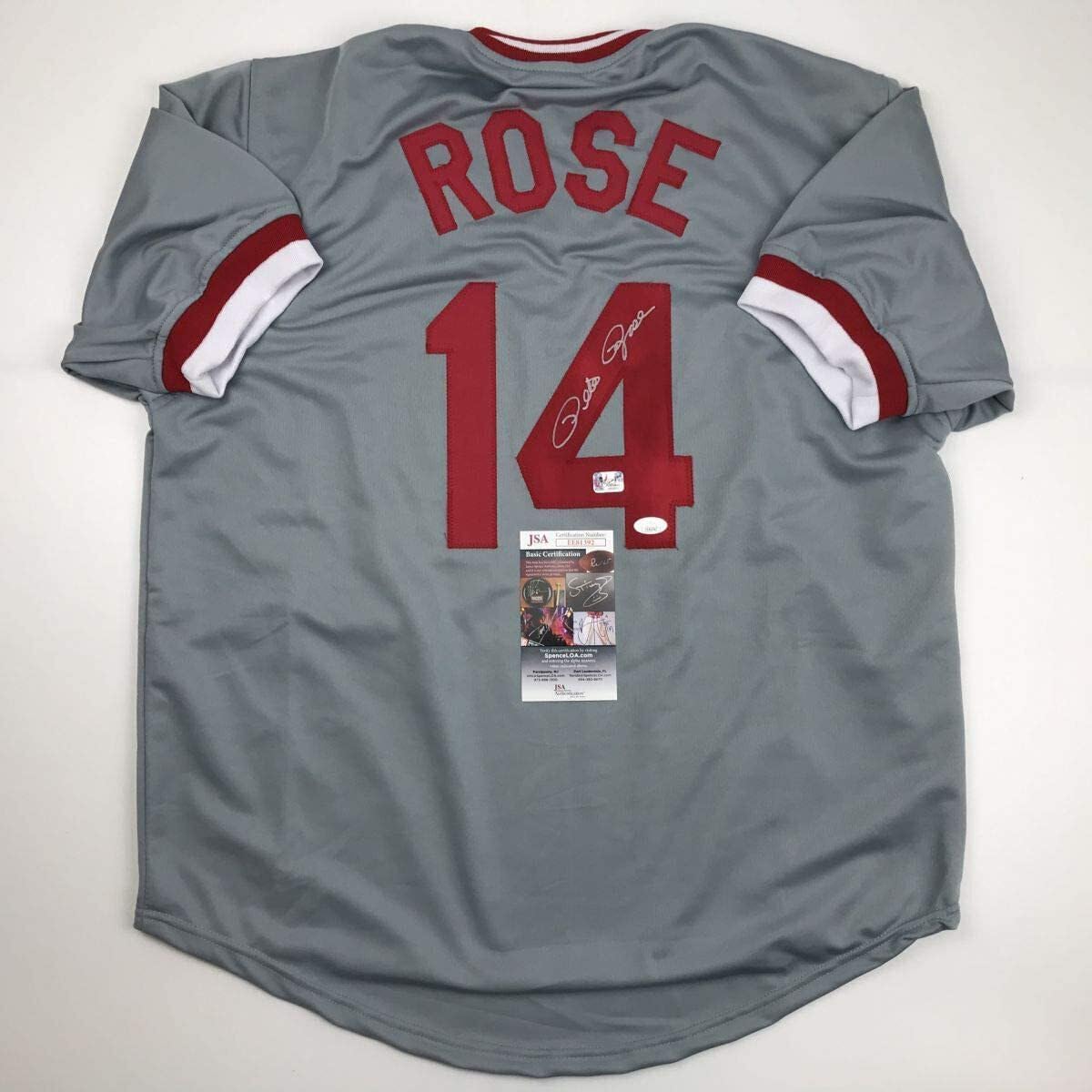 Autographed Pete Rose Cincinnati Grey Baseball Jersey with COA